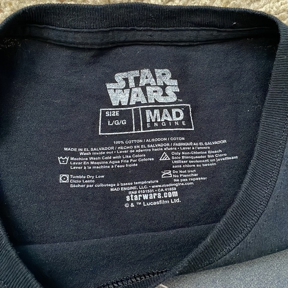 Star Wars Large Shirt in Black • With Front Print of Power Nap - Picture 3 of 5